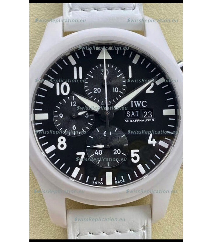 IWC Pilot's Chronograph Top Gun Ceramic IW389105 1:1 Mirror Replica in Black Dial