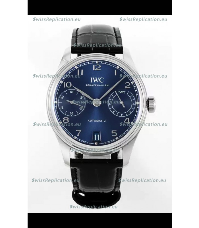 IWC Super Clone Portugieser Swiss 1:1 Mirror Replica Watch Blue Dial Steel Case Watch