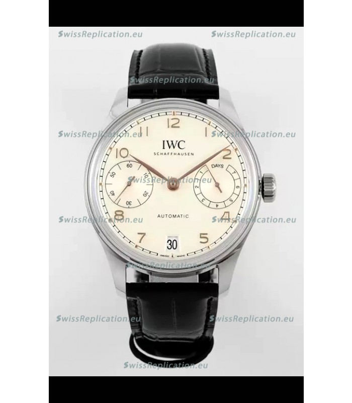 IWC Super Clone Portugieser Swiss 1:1 Mirror Replica Watch White Dial Steel Case Watch