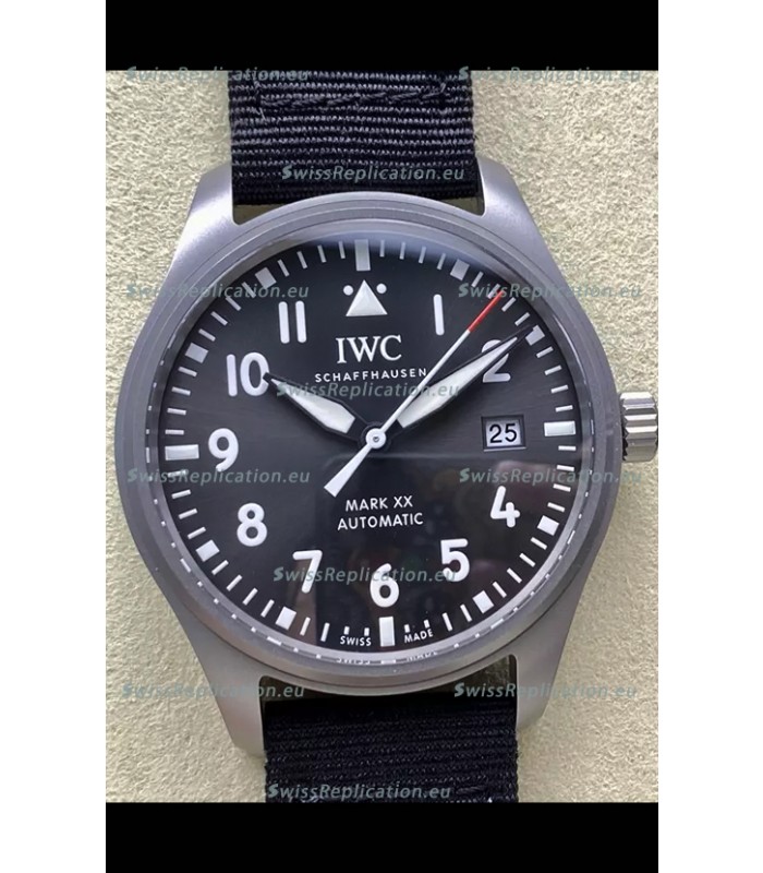 IWC Pilot's MARK XX Super Clone Titanium Swiss Replica Watch Grey Dial