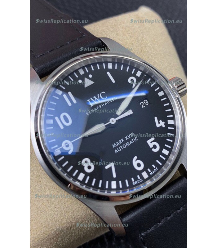 IWC Pilot Mark XVIII IW327001 1:1 Mirror Swiss Replica Watch in Black Dial 