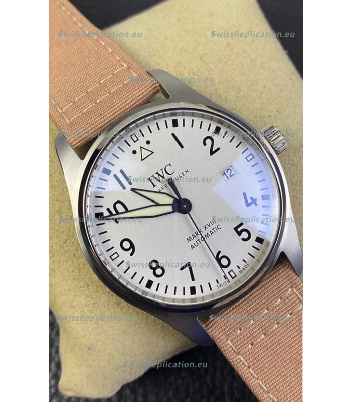 IWC Pilot Mark XVIII IW327002 1:1 Mirror Swiss Replica Watch in White Dial 