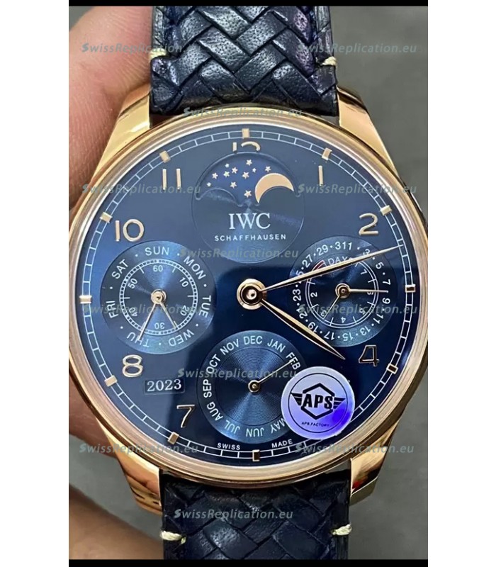 IWC Portuguese Perpetual Calendar Rose Gold Swiss Replica Watch REF. IW503312