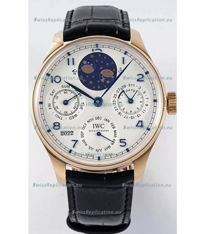 IWC Portuguese Perpetual Calendar Rose Gold Swiss Replica Watch REF. IW503302