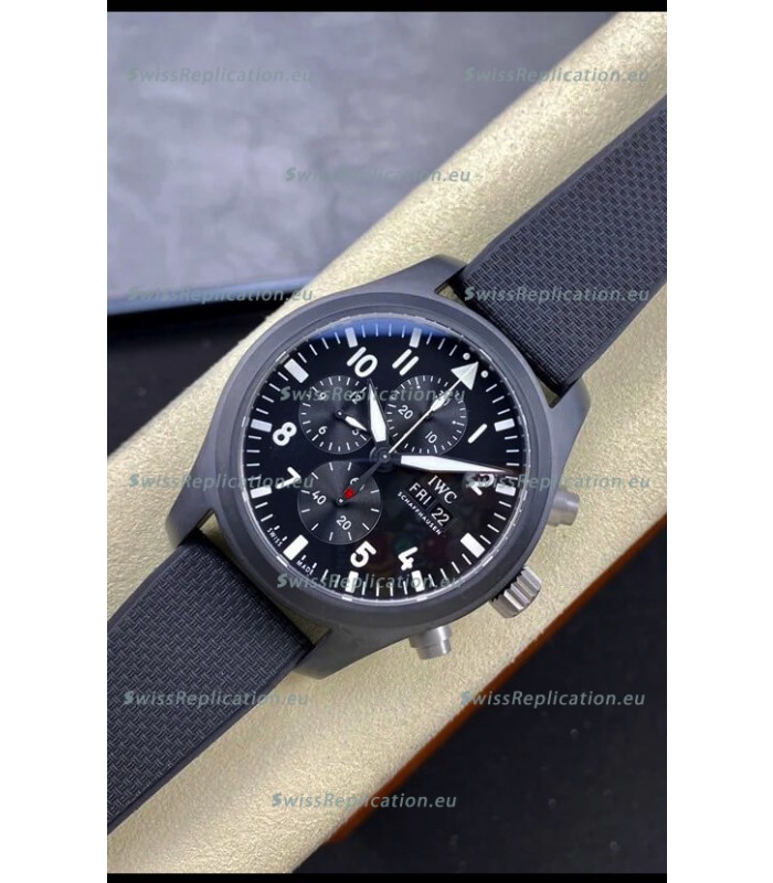 IWC Pilot's Chronograph Top Gun Ceramic IW389101 1:1 Mirror Replica in Black Dial
