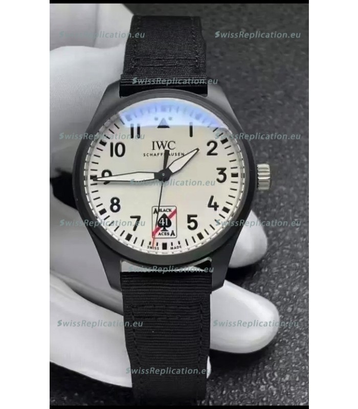 IWC Pilot's IW326905 BLACK ACES Ceramic 41MM 1:1 Mirror Replica Watch in White Dial 