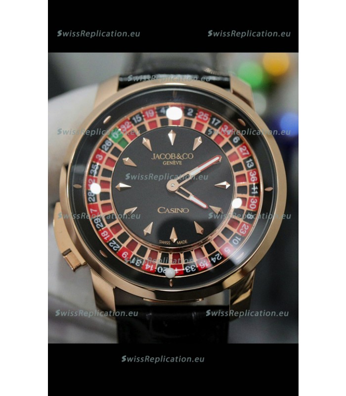 Jacob and Co Roulette Edition Replica Watch in Rose Gold Casing 