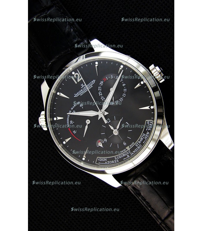 Jaeger LeCoultre Master Geographic Power Reserve Steel Case Swiss Replica Watch 
