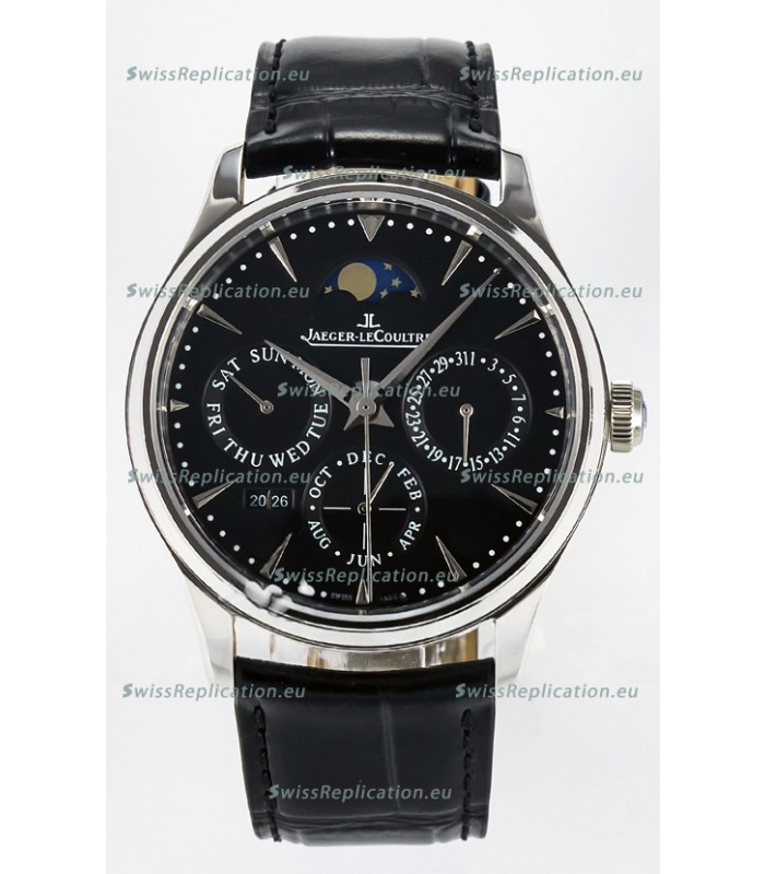 Jaeger LeCoultre Super Clone Master Ultra-Thin Perpetual Calendar Black Dial Watch