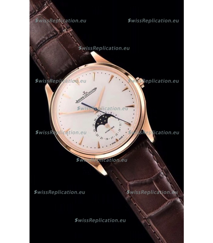 Jaeger LeCoultre Master Ultra Thin Moon Pink Gold 1:1 Mirror Replica Watch 