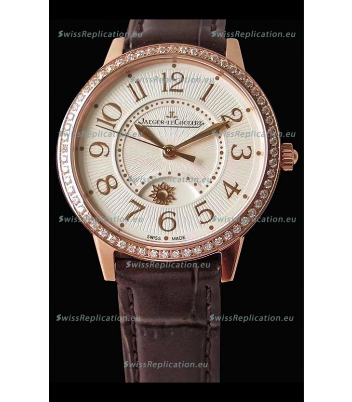 Jaeger-LeCoultre Rendez-Vous Rose Gold Night & Day Medium 1:1 Mirror Swiss Watch 