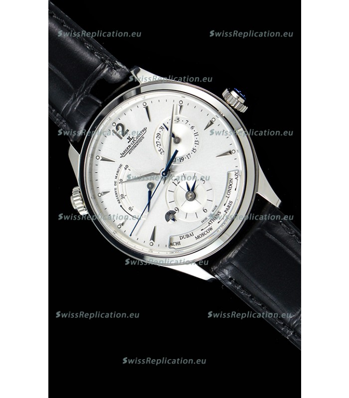 Jaeger LeCoultre Master Geographic Power Reserve 904L Steel Swiss Watch