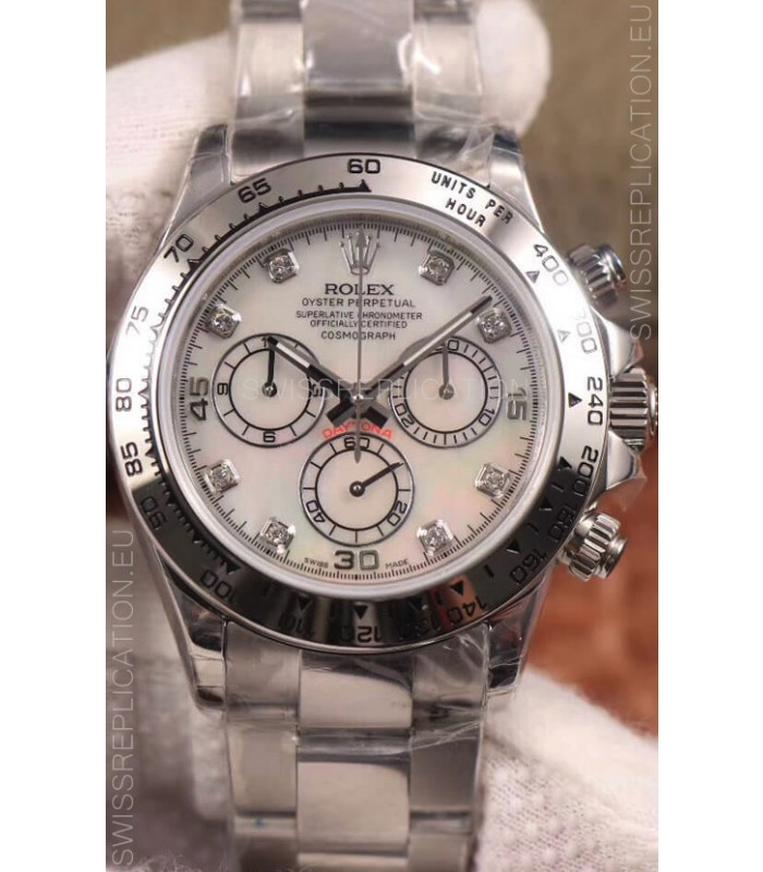 Rolex Cosmograph Daytona 116509 Pearl Dial Cal.4130 Movement - 904L Steel Watch