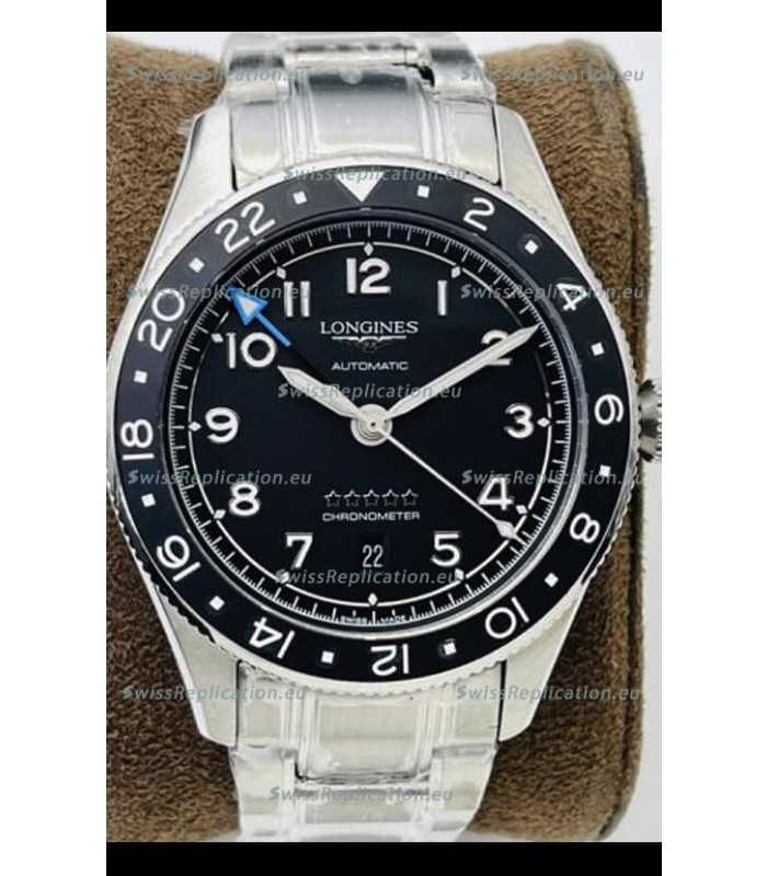 Longines Spirit ZULU Time 1:1 Mirror Replica Watch in 904L Steel Casing - Swiss L844.4 Automatic Movement
