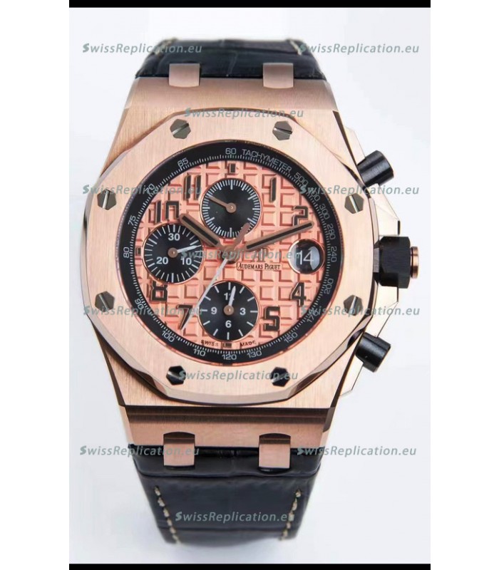 Audemars Piguet Royal Oak Offshore Champange Dial Chronograph 1:1 Mirror Replica Watch - 904L Steel 