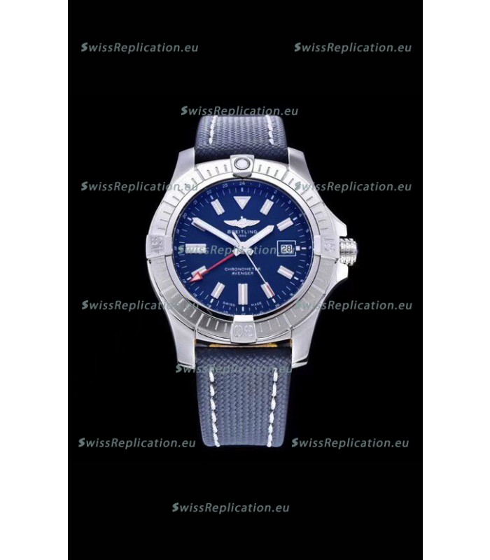 Breitling Avenger 43 Automatic Blue Dial Military Strap 1:1 Mirror Swiss Replica Watch 