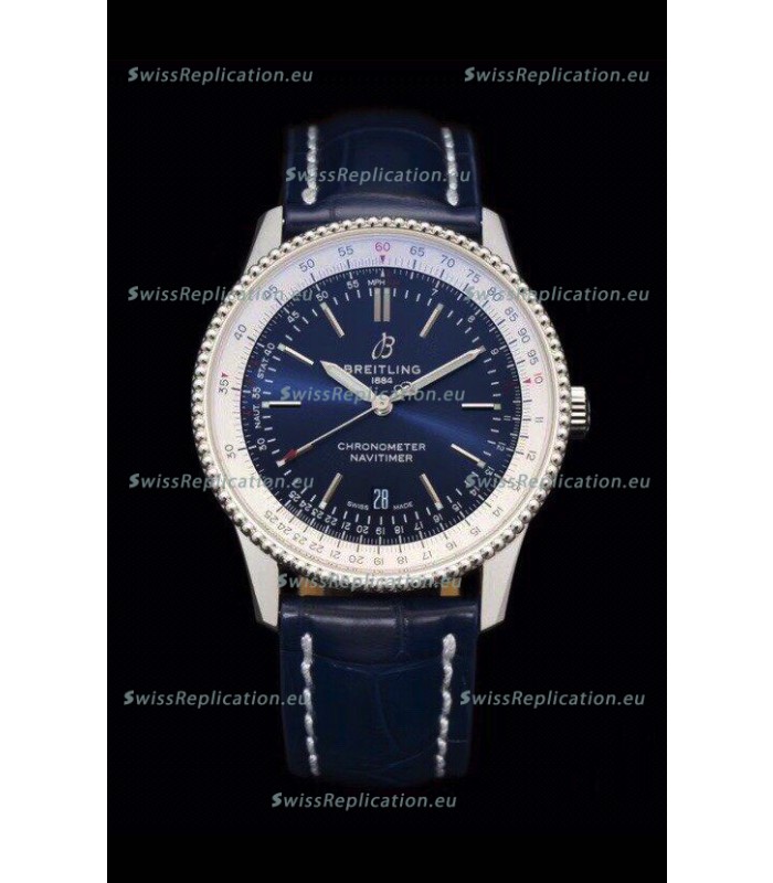 Breitling Navitimer 1 Automatic Swiss Replica Watch in Blue Dial - Leather Strap