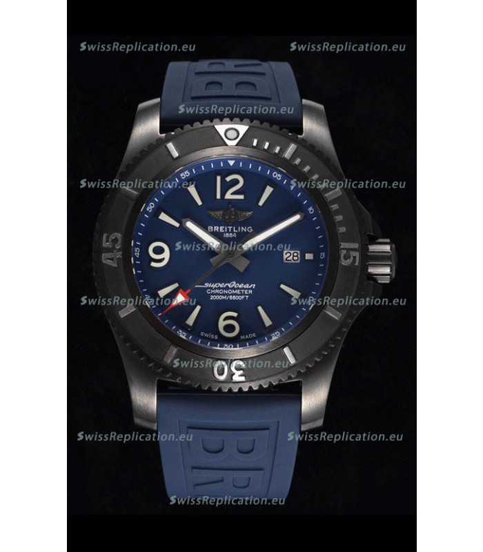 Breitling Superocean Automatic 46 Black Steel - Blue Dial in DLC Coated Casing 