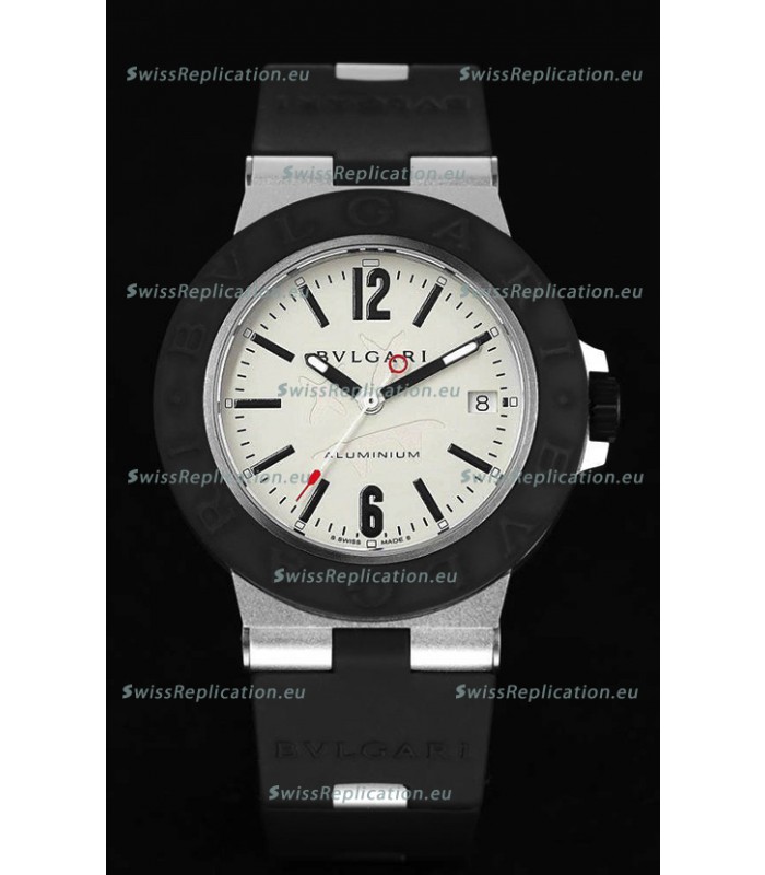 Bvlgari Aluminum 1:1 Mirror Swisss Replica Watch in White Dial - Steve Aoki Edition 