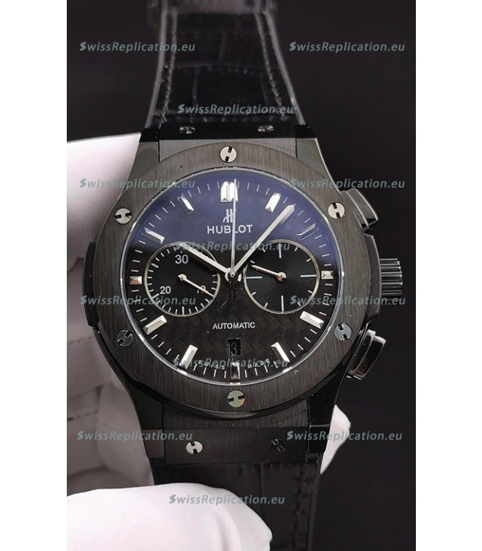 Hublot Classic Fusion Chronograph Ceramic Casing/Bezel Carbon Dial 1:1 Mirror Replica Watch 