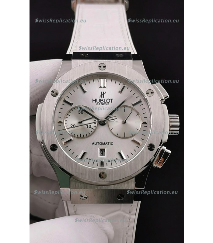 Hublot Classic Fusion Chronograph Stainless Steel Casing Silver Dial 1:1 Mirror Replica Watch 
