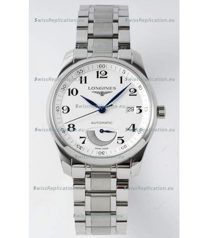 Longines Master Collection Automatic Power Reserve White Dial Swiss Replica Watch Steel Strap