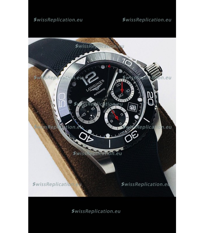 Longines HydroConquest Automatic Chronograph 1:1 Swiss Replica Black Dial Watch 