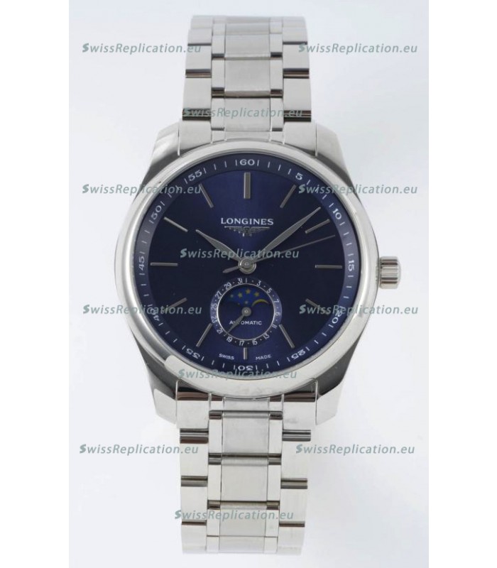 Longines Master Collection Automatic Moonphase Blue Dial Swiss Replica Watch Steel Strap