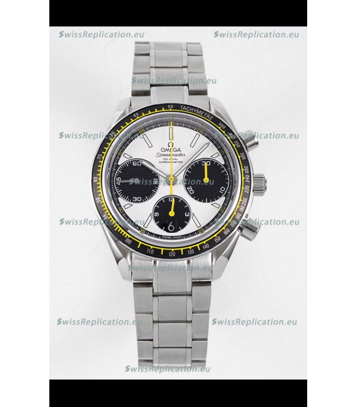 Omega Speedmaster Racing 904L Steel Chronograph 1:1 Mirror Replica in White Dial