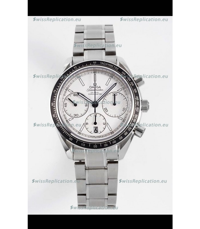 Omega Speedmaster Racing 904L Steel Chronograph 1:1 Mirror Replica in White Dial