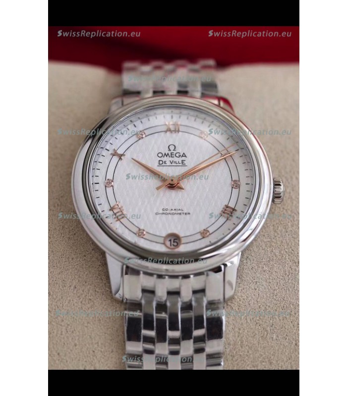 Omega De Ville Edition Swiss Automatic Watch in Stainless Steel Casing Rose Gold Hands