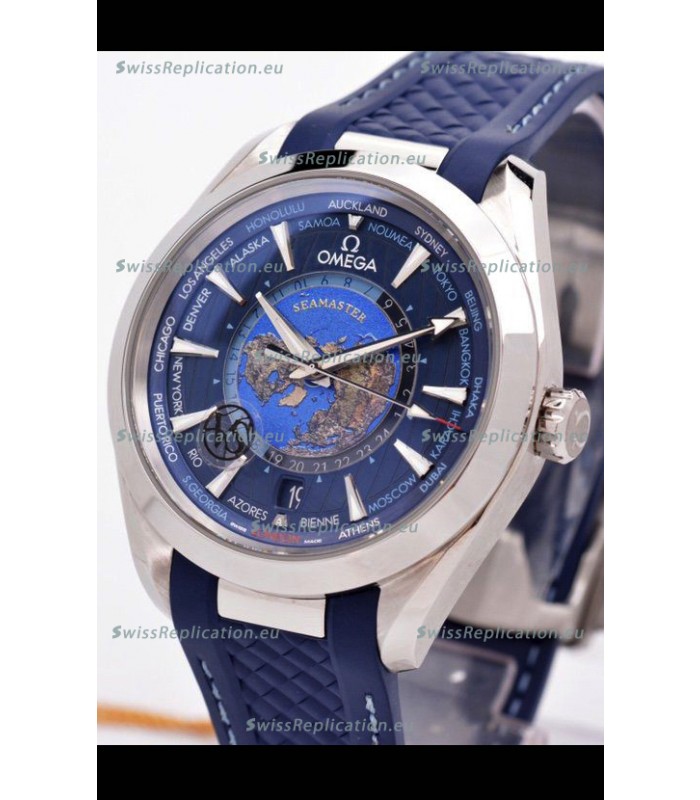 Omega Seamaster Aqua Terra 150M GMT Worldtime Rubber Strap Swiss Replica Watch