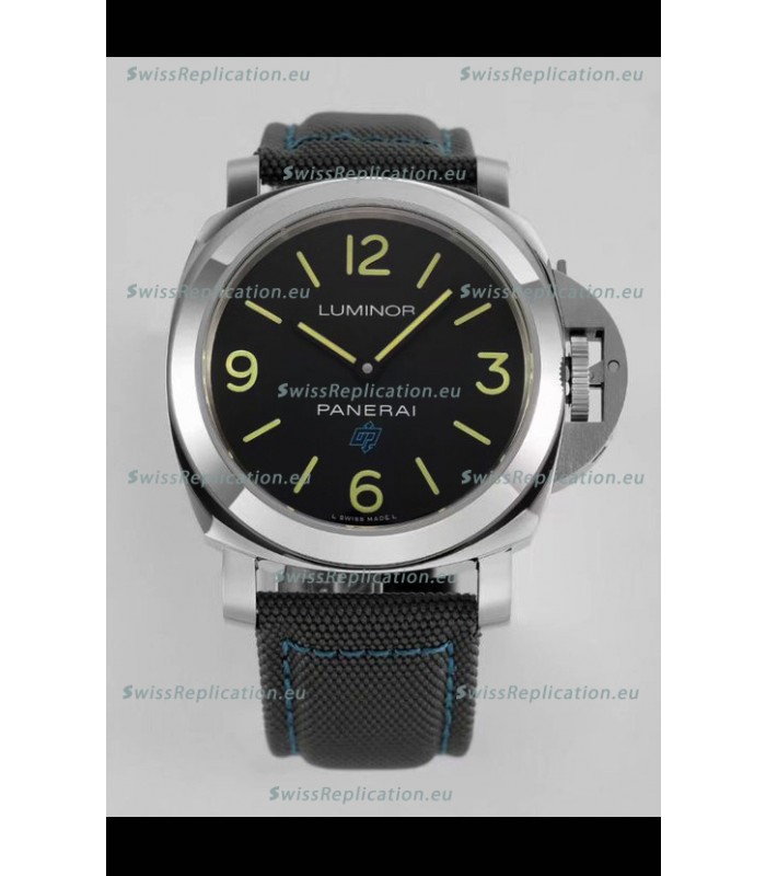 Panerai Luminor Base Logo PAM00774 Black Dial 1:1 Mirror Quality - 904L Steel in Canvas Strap 