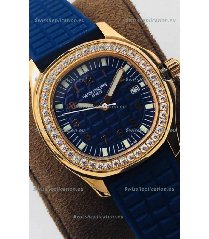 Patek Philippe Aquanaut 5067A Swiss Replica Watch in Yellow Gold Blue Dial - 35MM