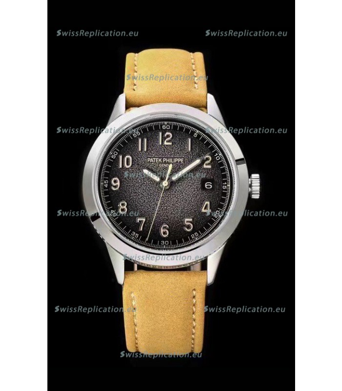 Patek Philippe Calatrava 5226G-001 904L Steel 1:1 Mirror Replica Watch Leather Strap