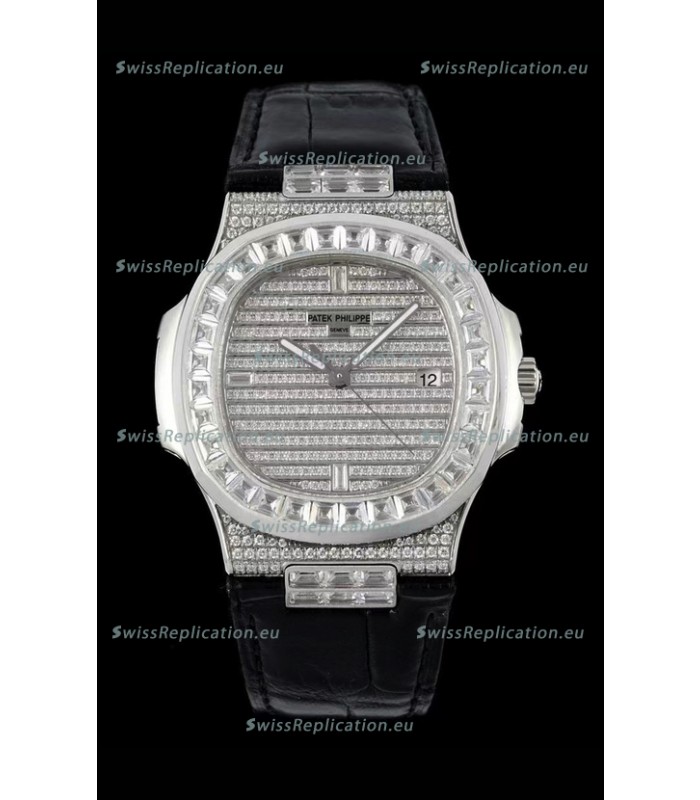 Patek Philippe Nautilus 5711/A Swiss Replica Watch 1:1 Mirror Replica in 904L Steel Diamonds Casing