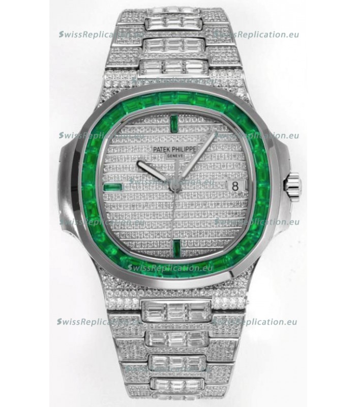 Patek Philippe Nautilus 5711/A Swiss Replica Watch 1:1 Mirror Replica in 904L Steel Diamonds Casing