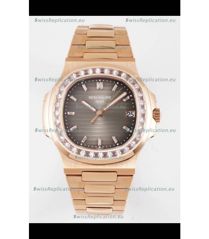 Patek Philippe Nautilus 5711/R Grey Dial 1:1 Mirror Swiss Replica Watch in Rose Gold 904L Steel 