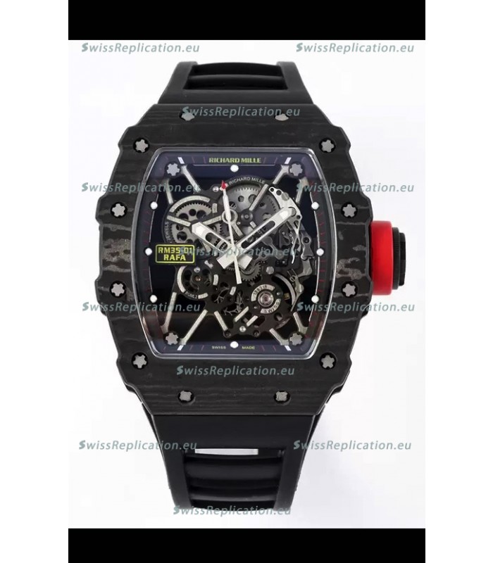 Richard Mille RM35-01 Rafael Nadal Carbon Fiber Casing with Genuine Tourbillon Super Clone Watch 