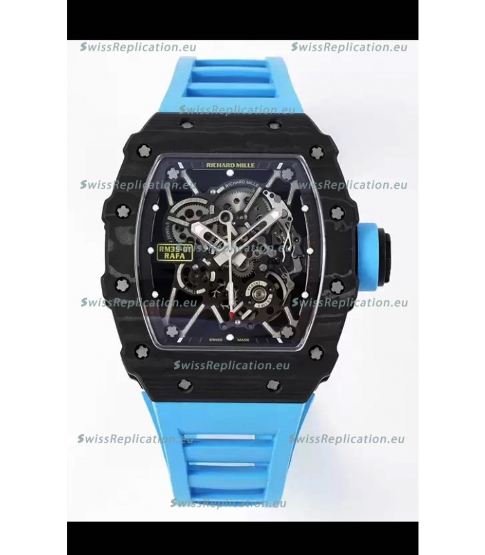 Richard Mille RM35-01 Rafael Nadal Carbon Fiber Casing with Genuine Tourbillon Super Clone Watch 