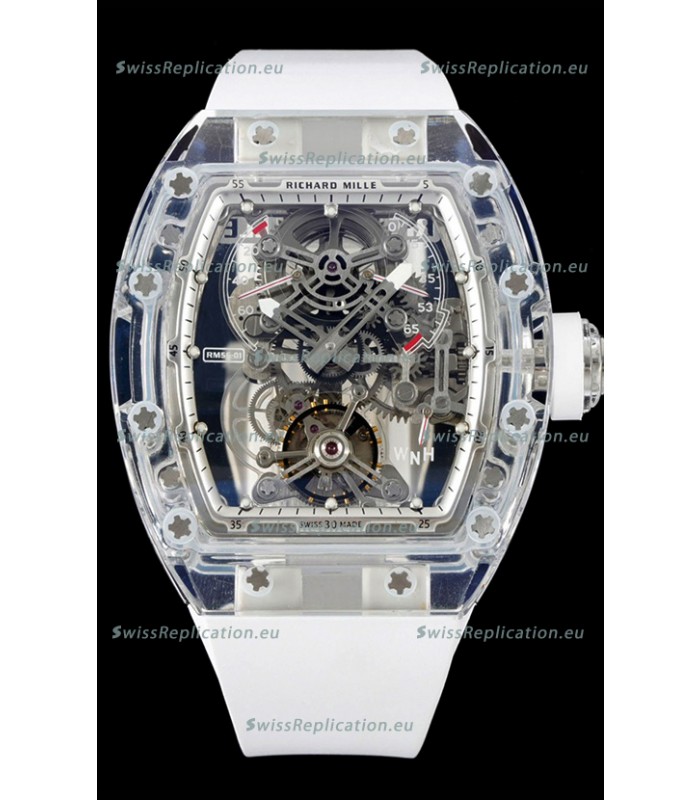 Richard Mille 56-01 Transparent Sapphires Casing with Genuine Swiss Tourbillon Movement Super Clone