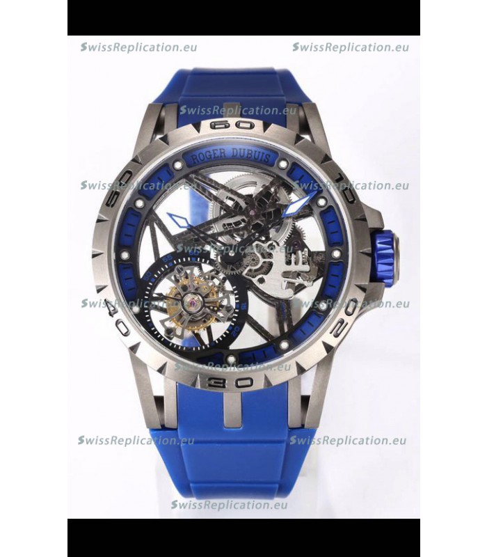 Roger Dubuis Excalibur Spider Flying Tourbillon Skeleton Titanium Casing 45MM 1:1 Mirror Swiss Watch