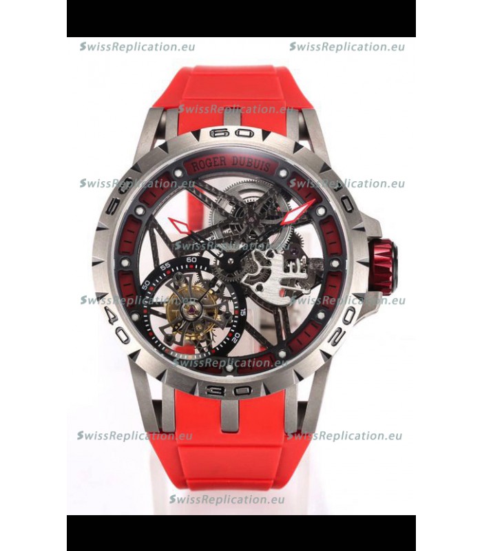 Roger Dubuis Excalibur Spider Flying Tourbillon Skeleton Titanium Casing 45MM 1:1 Mirror Swiss Watch