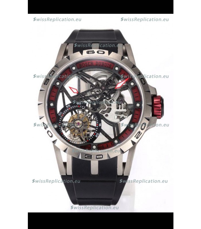 Roger Dubuis Excalibur Spider Flying Tourbillon Skeleton Titanium Casing 45MM 1:1 Mirror Swiss Watch