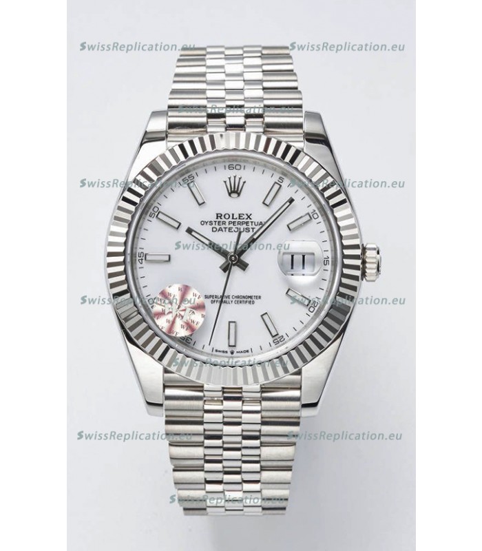Rolex Datejust Cal.3235 Movement Swiss Watch 1:1 Mirror Replica 904L Steel 41MM - White Dial 
