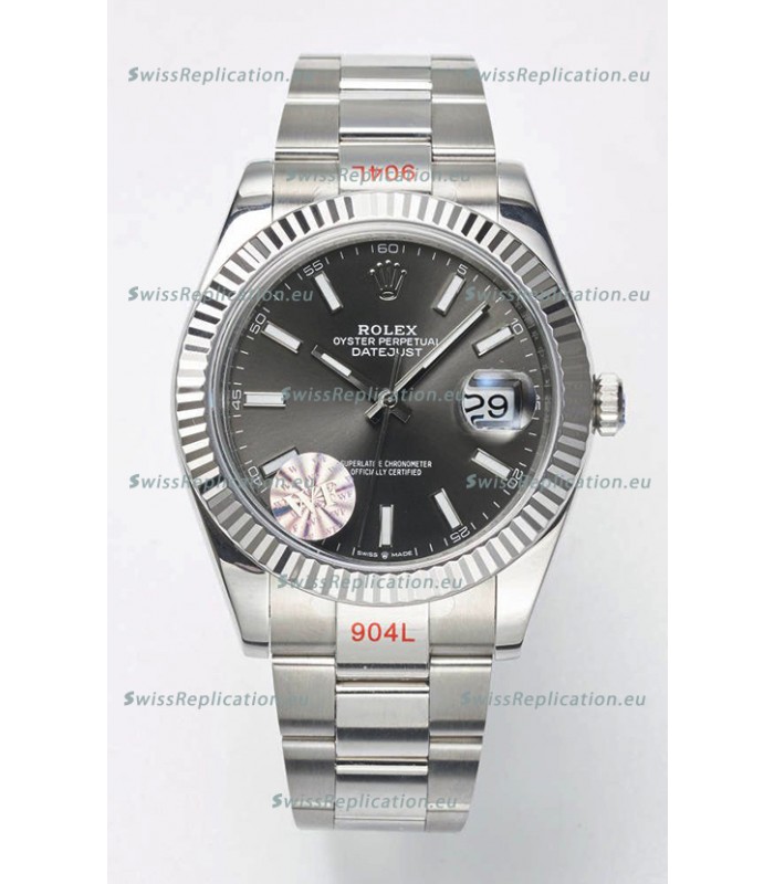 Rolex Datejust Cal.3235 Movement Swiss Watch 1:1 Mirror Replica 904L Steel 41MM - Grey Dial 