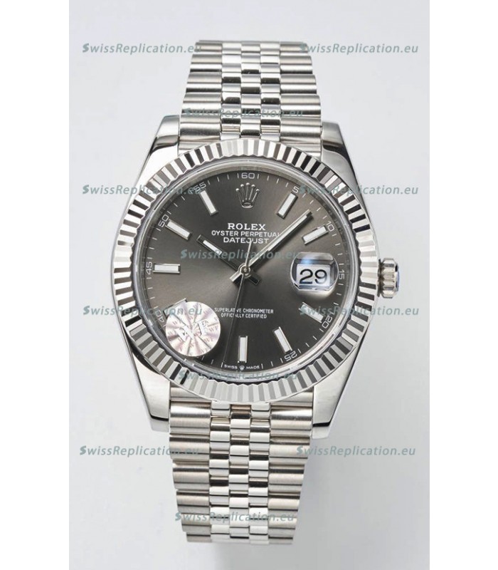 Rolex Datejust Cal.3235 Movement Swiss Watch 1:1 Mirror Replica 904L Steel 41MM - Grey Dial 