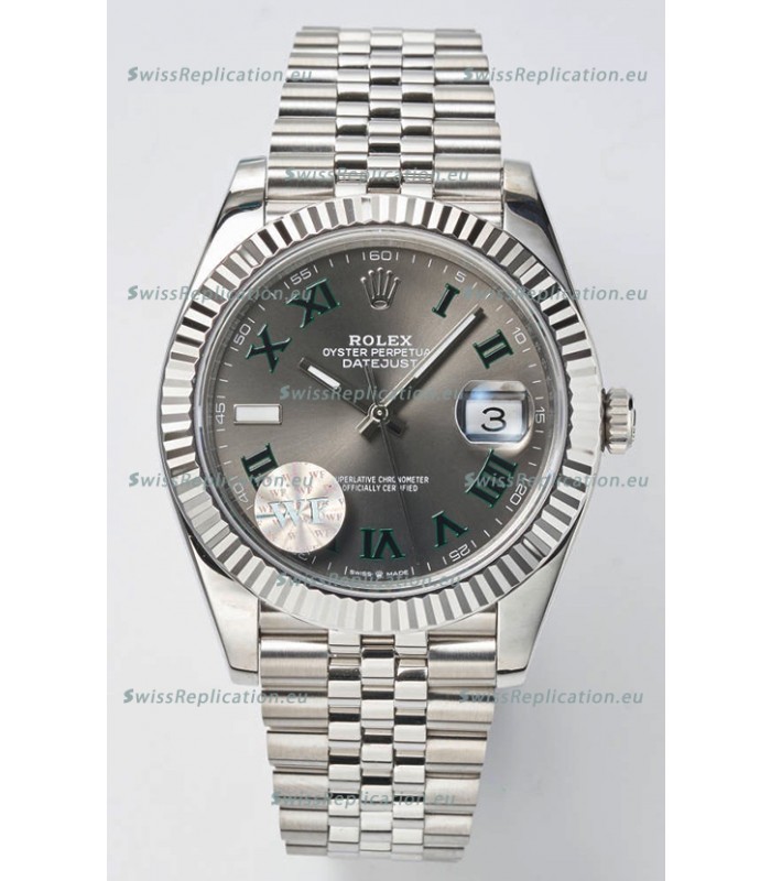 Rolex Datejust Cal.3235 WIMBLEDON Swiss Watch 1:1 Mirror Replica 904L Steel 41MM - Grey Dial 