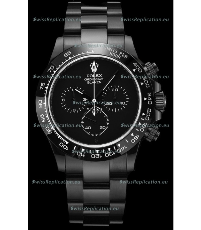 Rolex Daytona Blaken 1:1 Swiss Mirror Replica Black Dial Cal.4130 Movement (WITH BOX) 