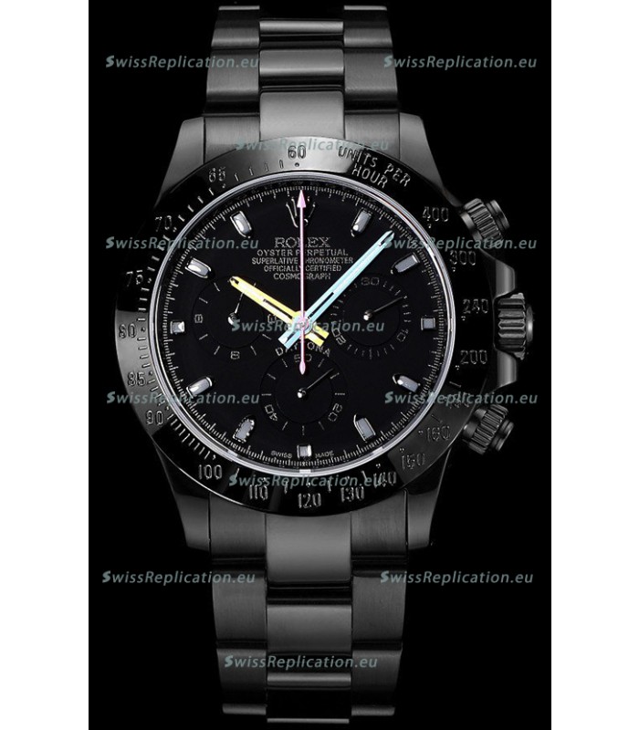 Rolex Daytona Blaken 1:1 Swiss Mirror Replica Black Dial Cal.4130 Movement (WITH BOX) 